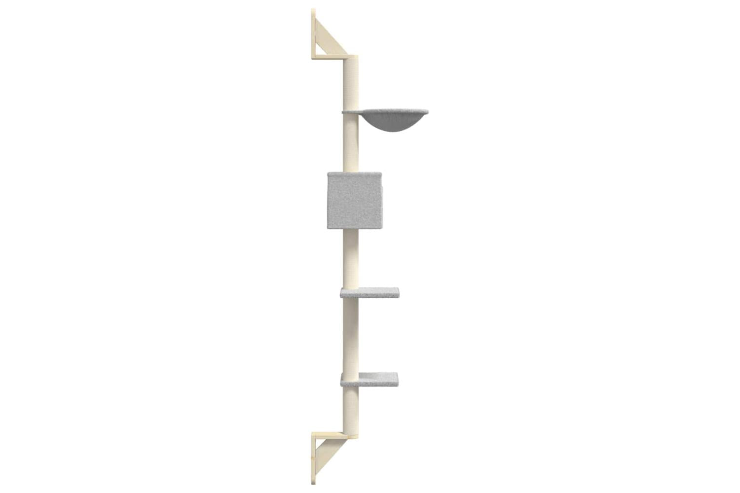 Vidaxl Wall-mounted Cat Tree With Scratching Post Light Grey 187 Cm-5