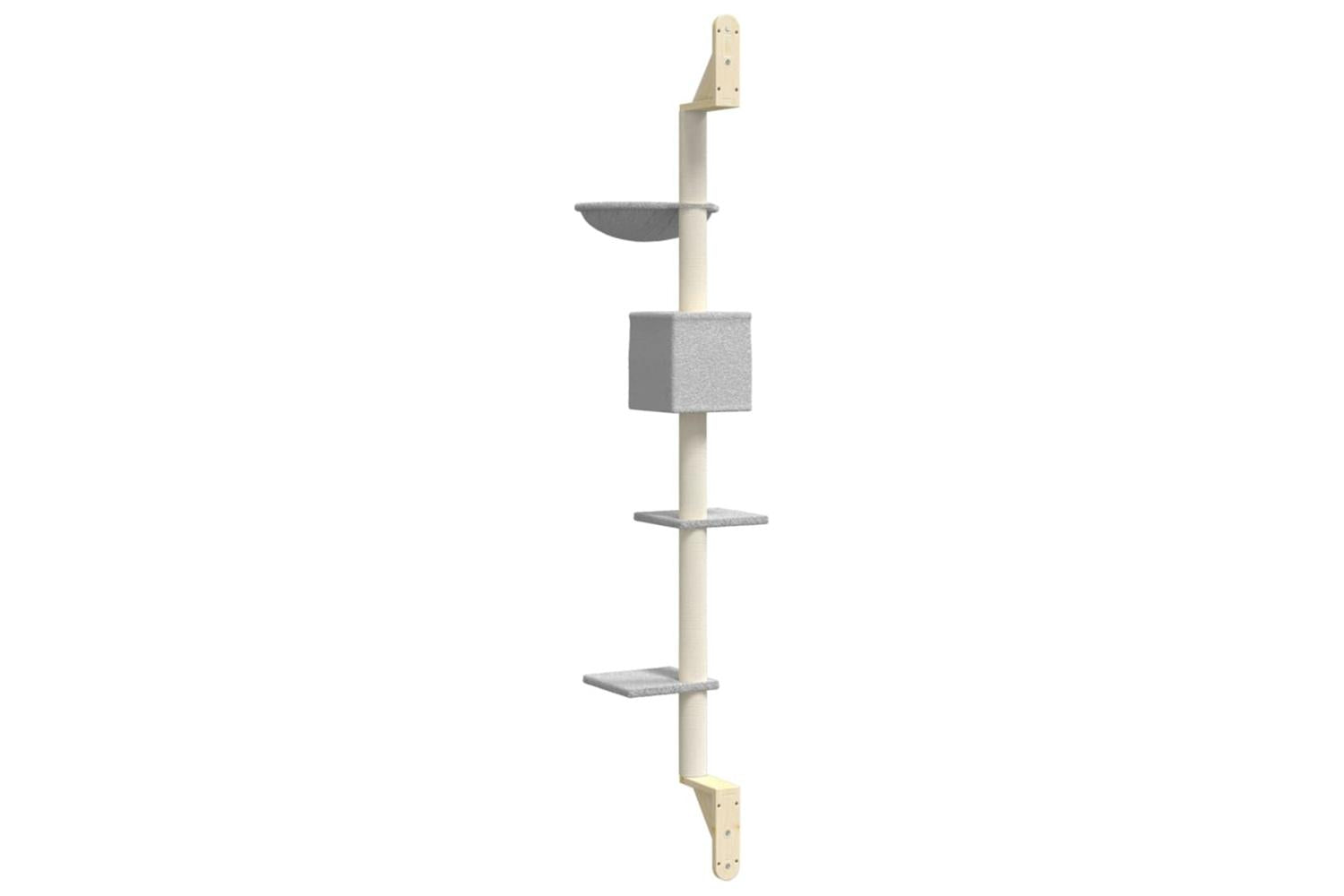 Vidaxl Wall-mounted Cat Tree With Scratching Post Light Grey 187 Cm-6