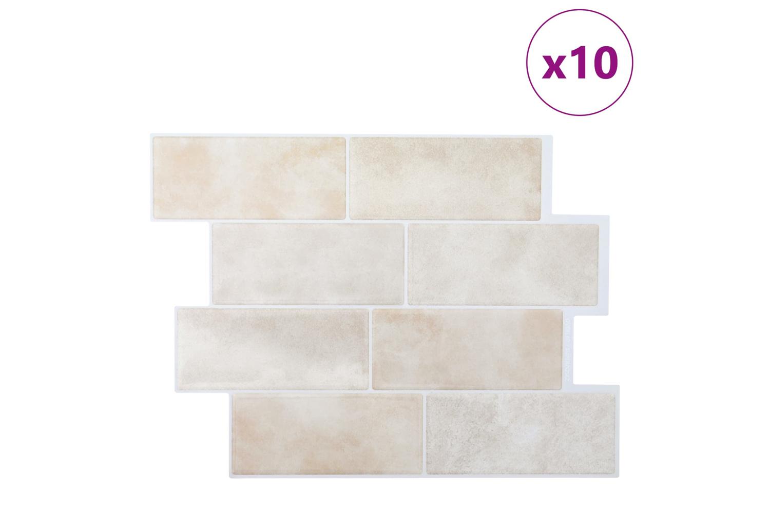Vidaxl Decorative Stickers 10 Pcs Beige Marble 29 X 21 Cm-2