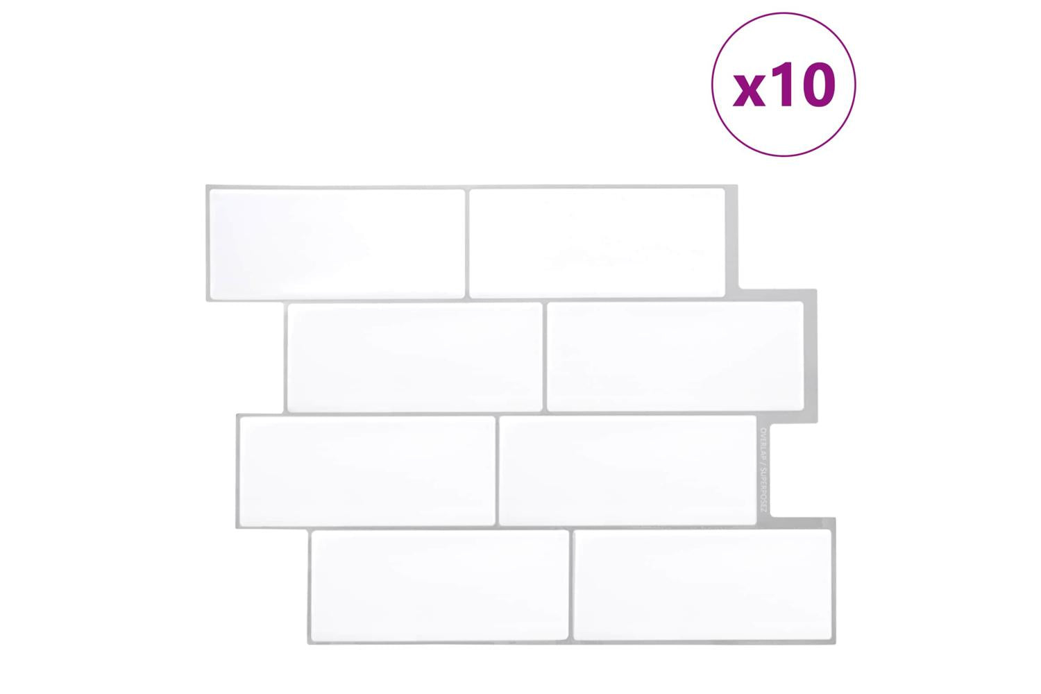 Vidaxl Decorative Stickers 10 Pcs White Grey 29 X 21 Cm-2