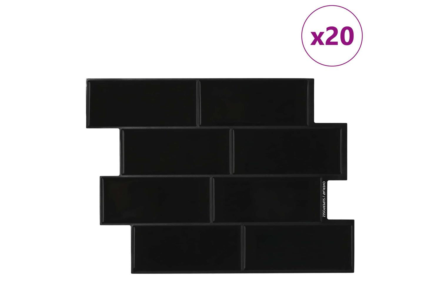 Vidaxl Decorative Stickers 20 Pcs Black 29 X 21 Cm-2
