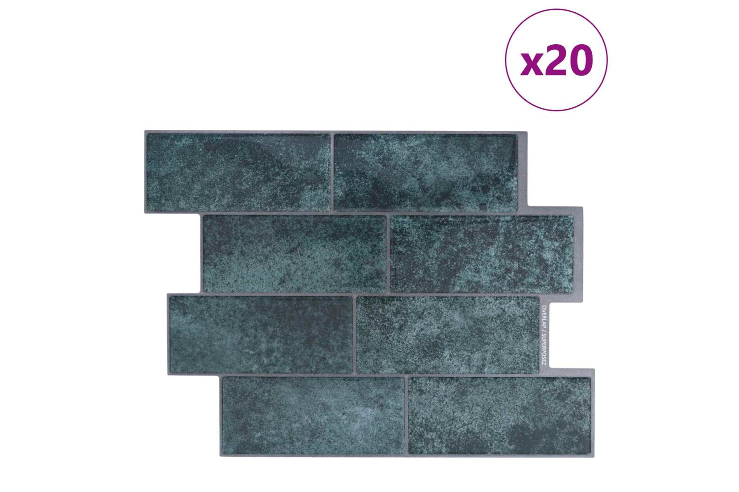 Vidaxl Decorative Stickers 20 Pcs Blue Green 29 X 21 Cm-2