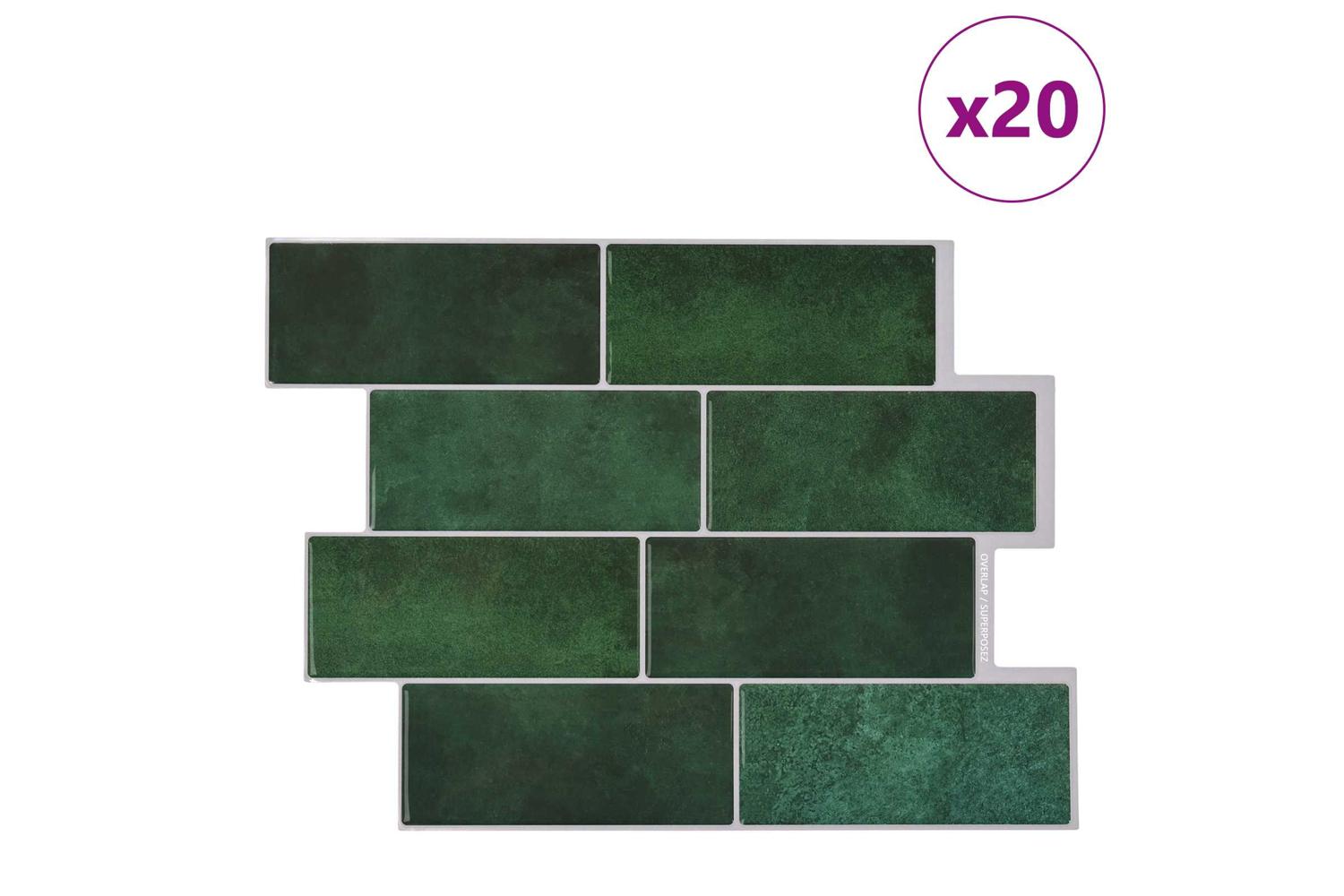 Vidaxl Decorative Stickers 20 Pcs Dark Green 29 X 21 Cm-2