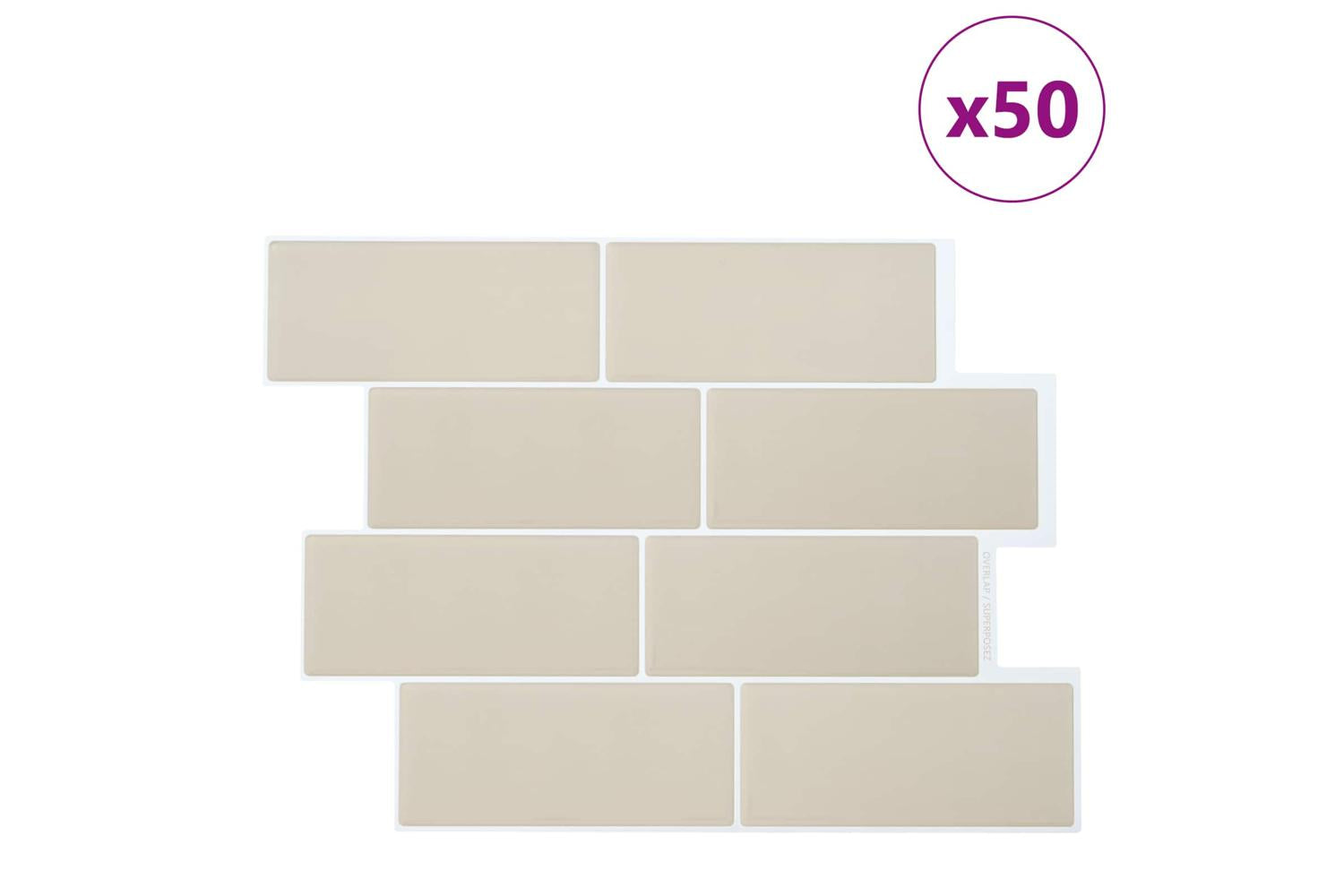 Vidaxl Decorative Stickers 50 Pcs Beige 29 X 21 Cm-2