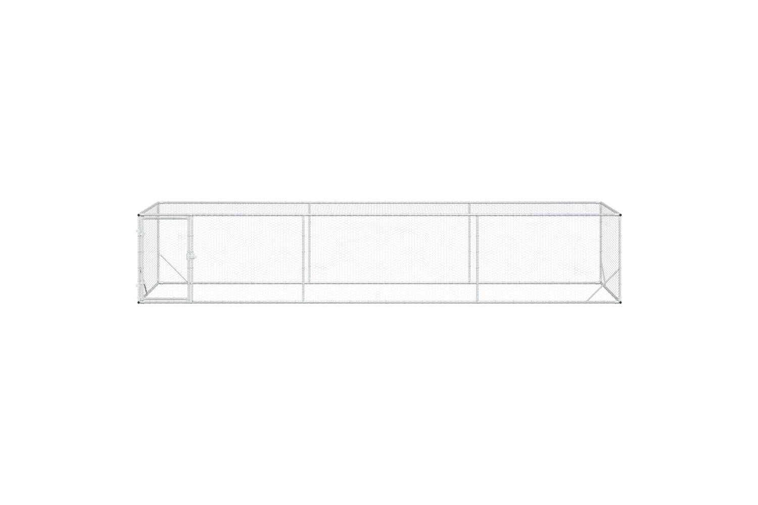 Vidaxl Chicken Yard Silver 500 X 100 X 100 Cm Galvanised Steel-3