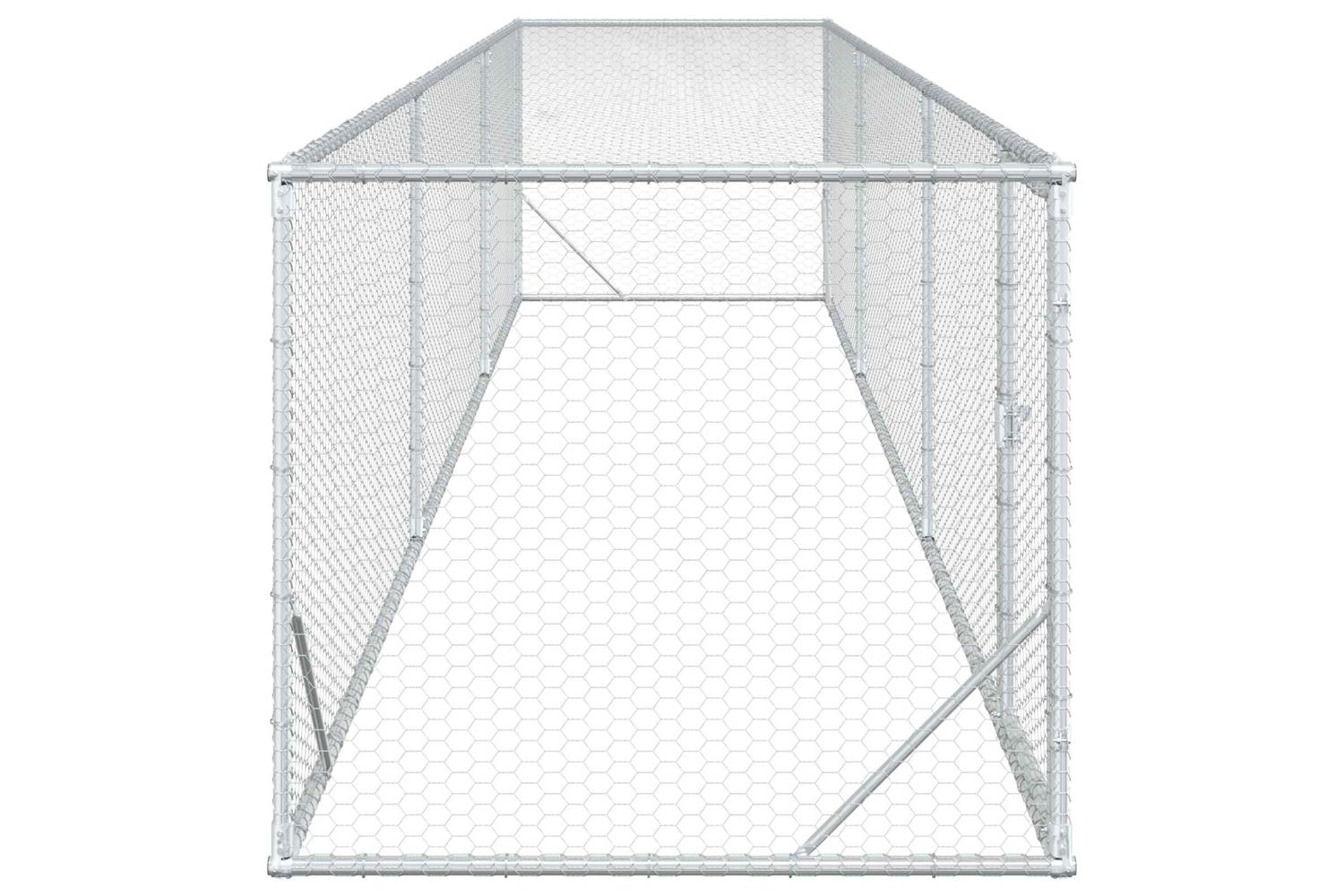 Vidaxl Chicken Yard Silver 500 X 100 X 100 Cm Galvanised Steel-4