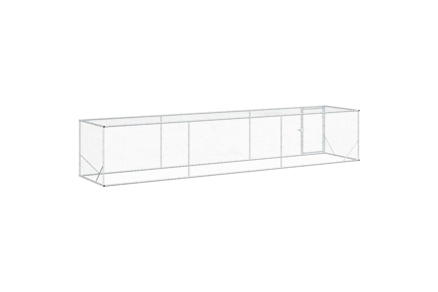 Vidaxl Chicken Yard Silver 500 X 100 X 100 Cm Galvanised Steel-5