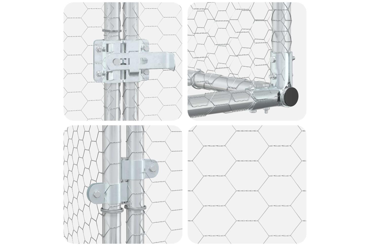 Vidaxl Chicken Yard Silver 500 X 100 X 100 Cm Galvanised Steel-6