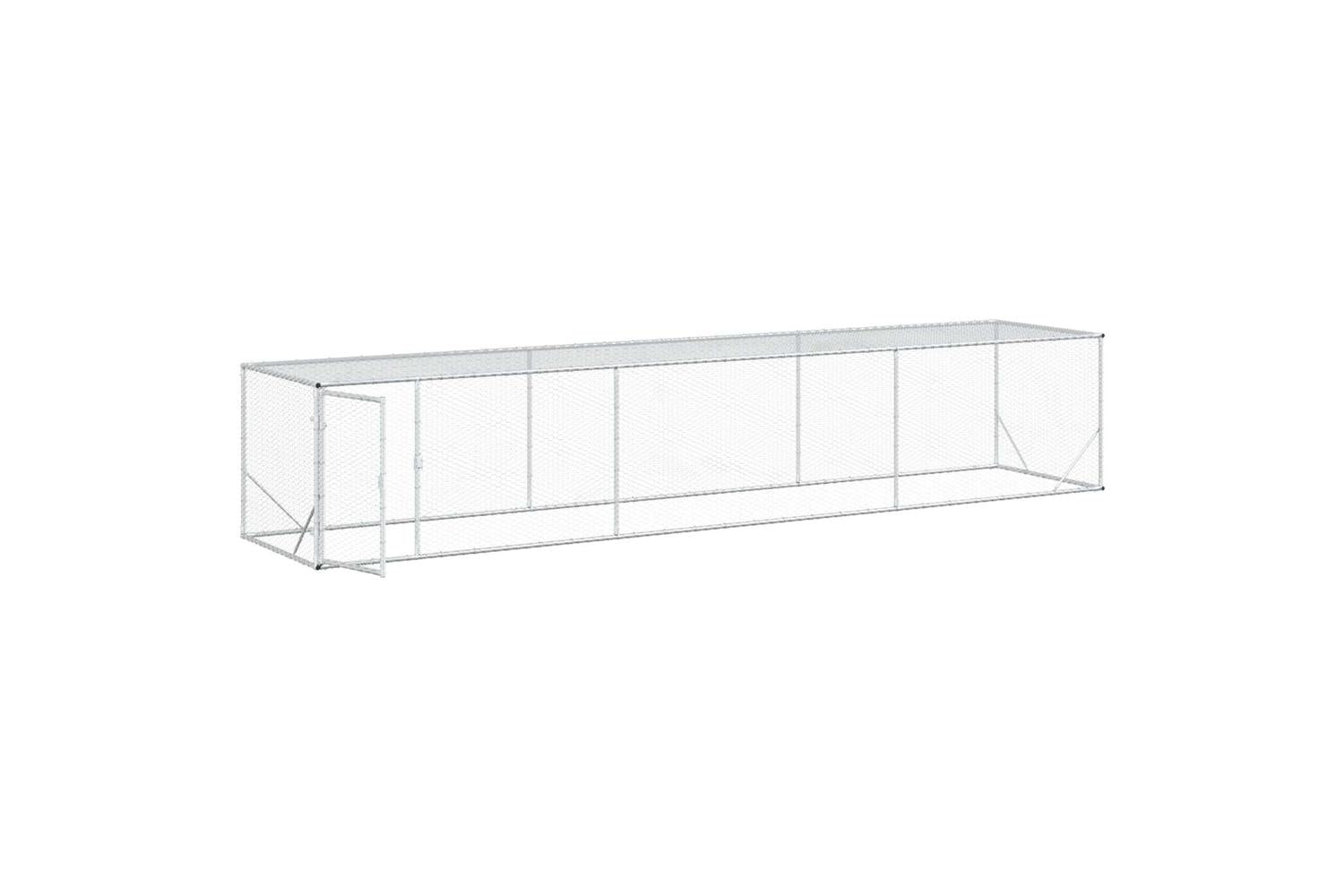 Vidaxl Chicken Yard Silver 500 X 100 X 100 Cm Galvanised Steel-7