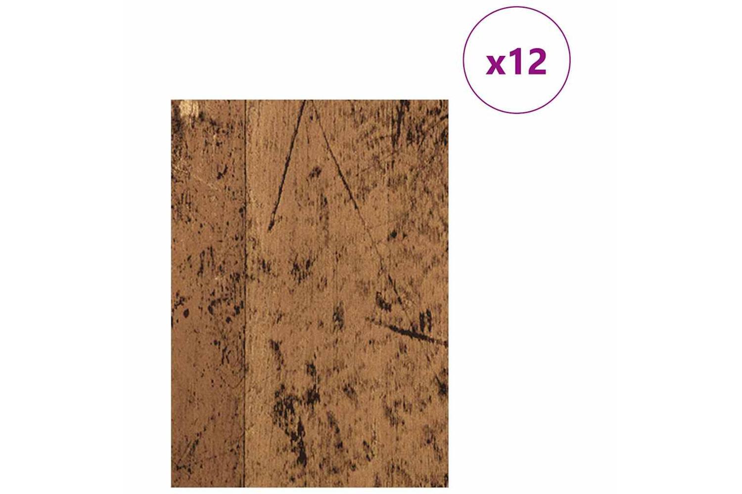Vidaxl Decor Panels 12 Pcs Old Wood 15 X 21 X 027 Cm Engineered Wood-3