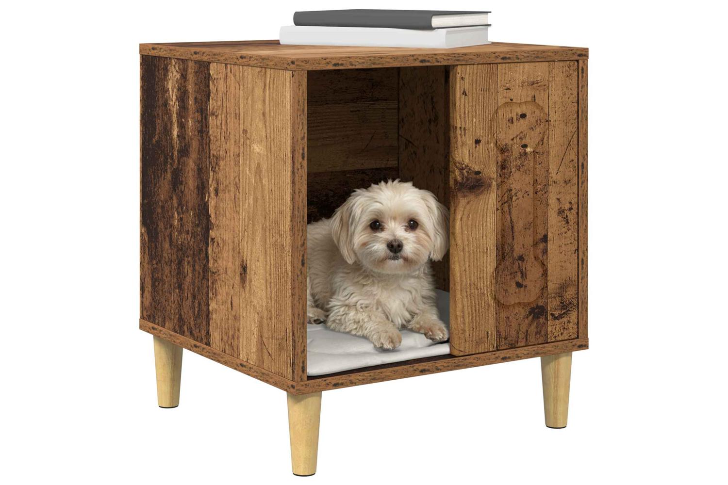Vidaxl Dog House Old Wood 44 X 42 X 49 Cm Engineered Wood-3