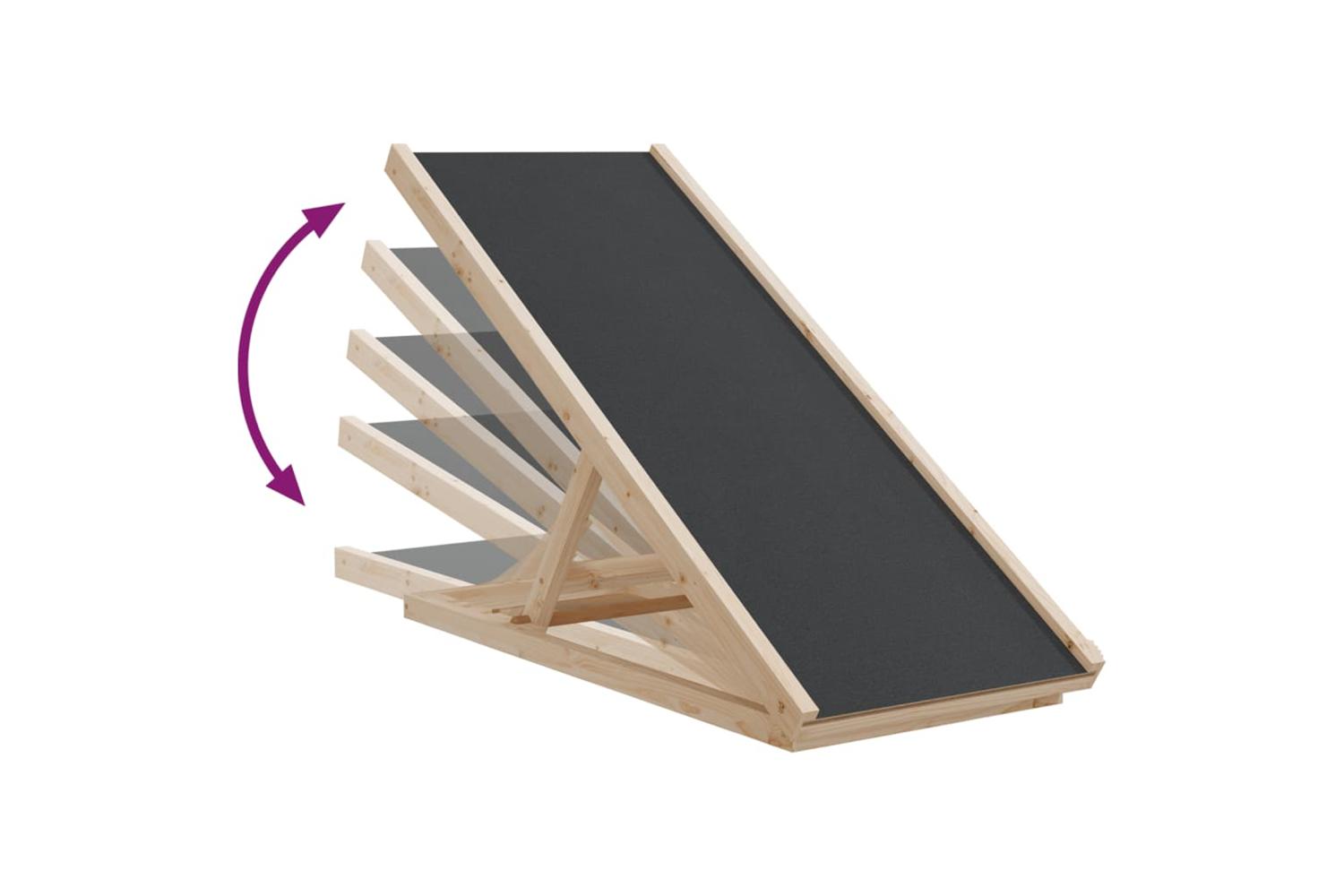Vidaxl Dog Ramp Grey 100x40 Cm Solid Wood Fir-7