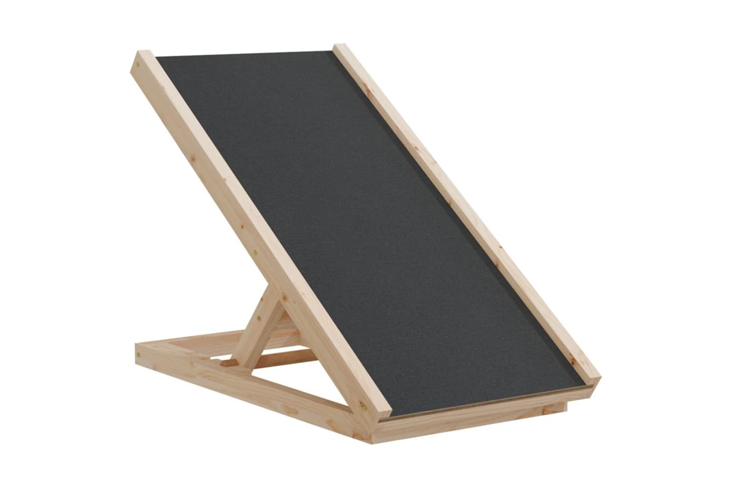Vidaxl Dog Ramp Grey 70x35 Cm Solid Wood Fir