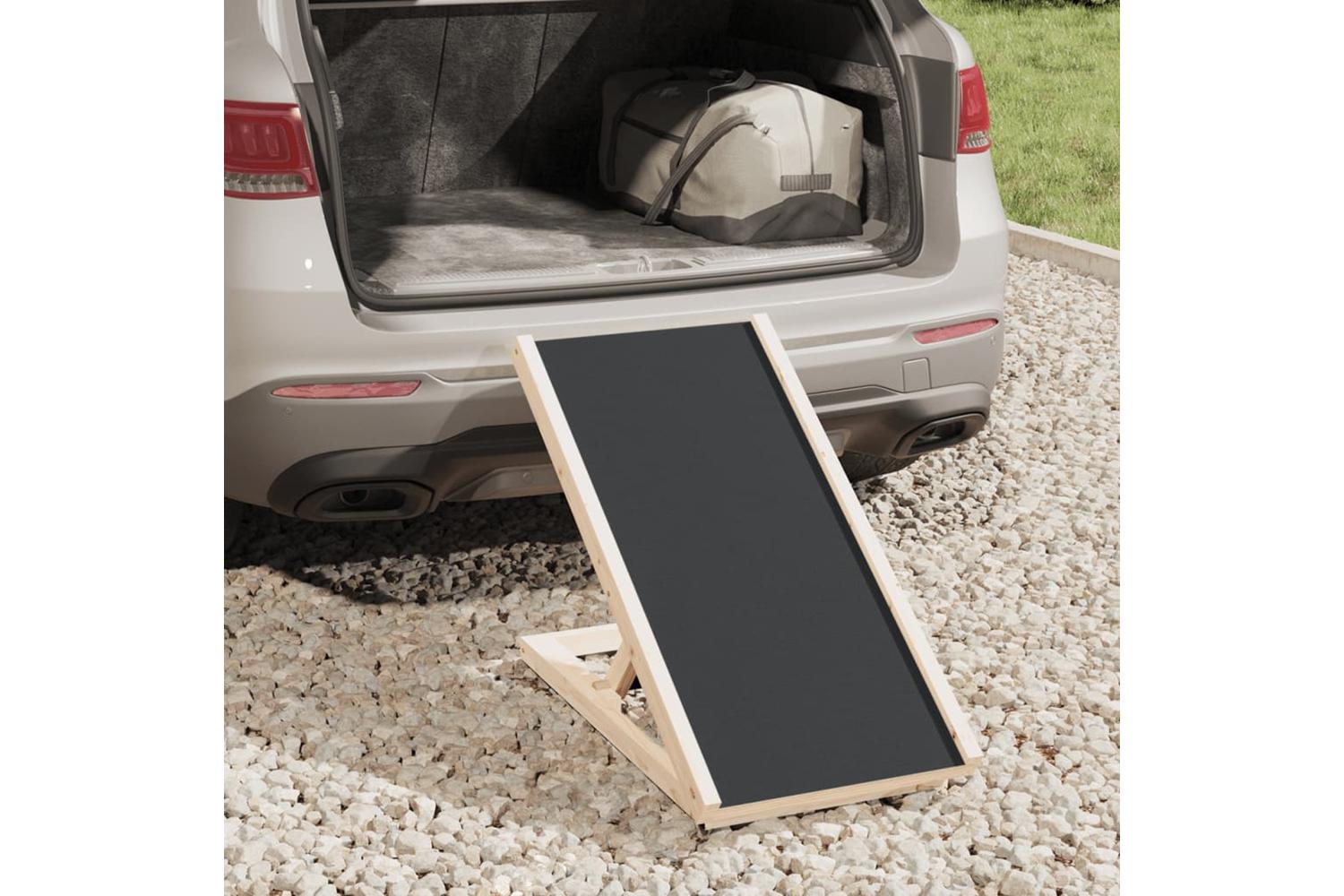 Vidaxl Dog Ramp Grey 70x35 Cm Solid Wood Fir-3