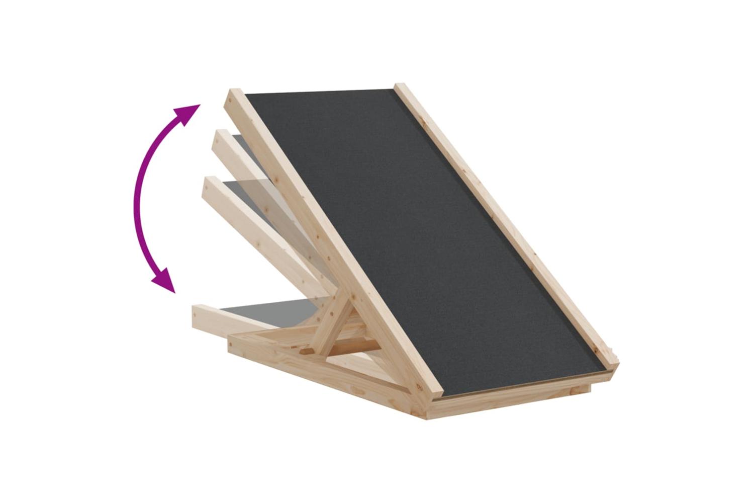 Vidaxl Dog Ramp Grey 70x35 Cm Solid Wood Fir-7