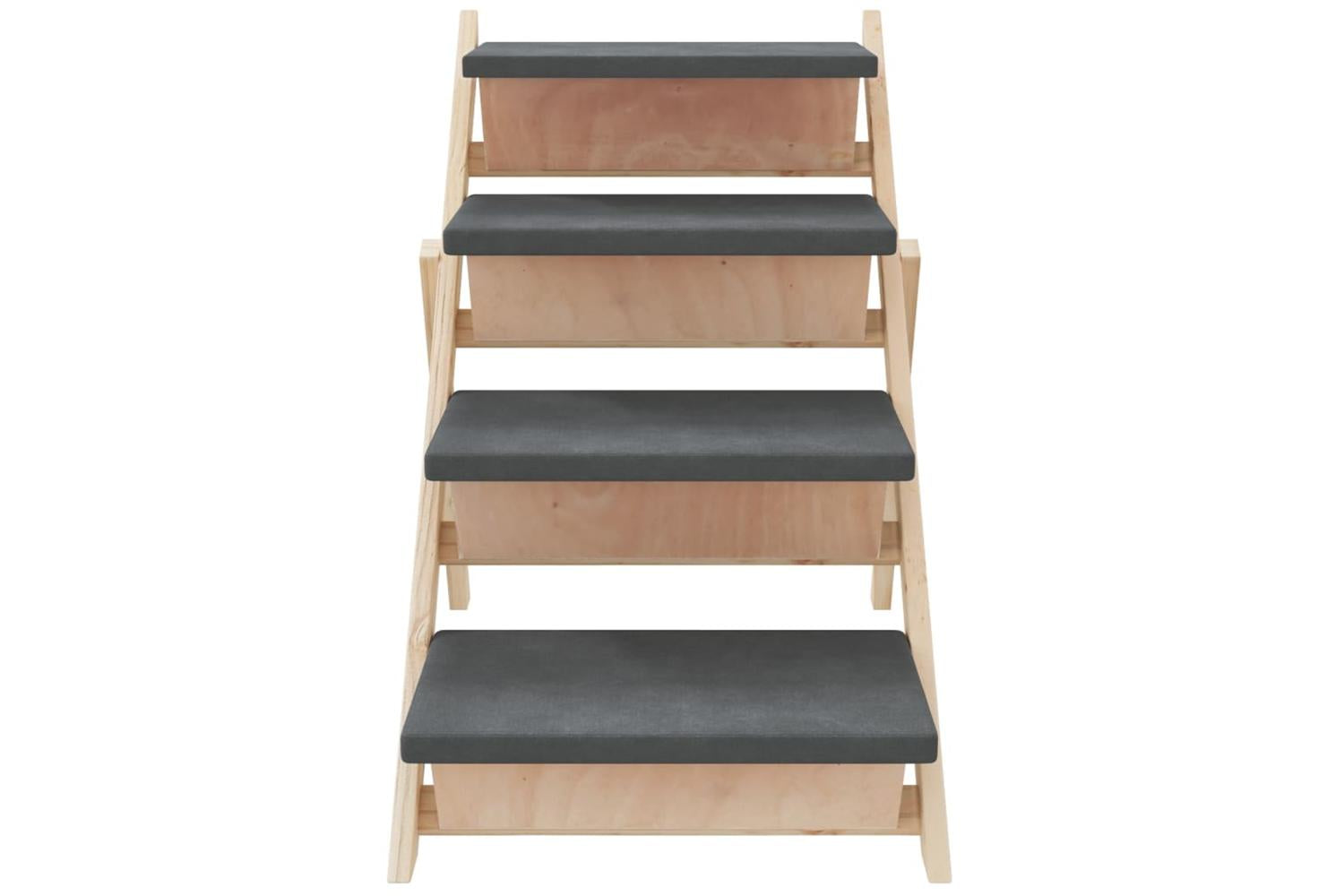 Vidaxl Dog Stair Grey 105x47 Cm Solid Wood Fir-5