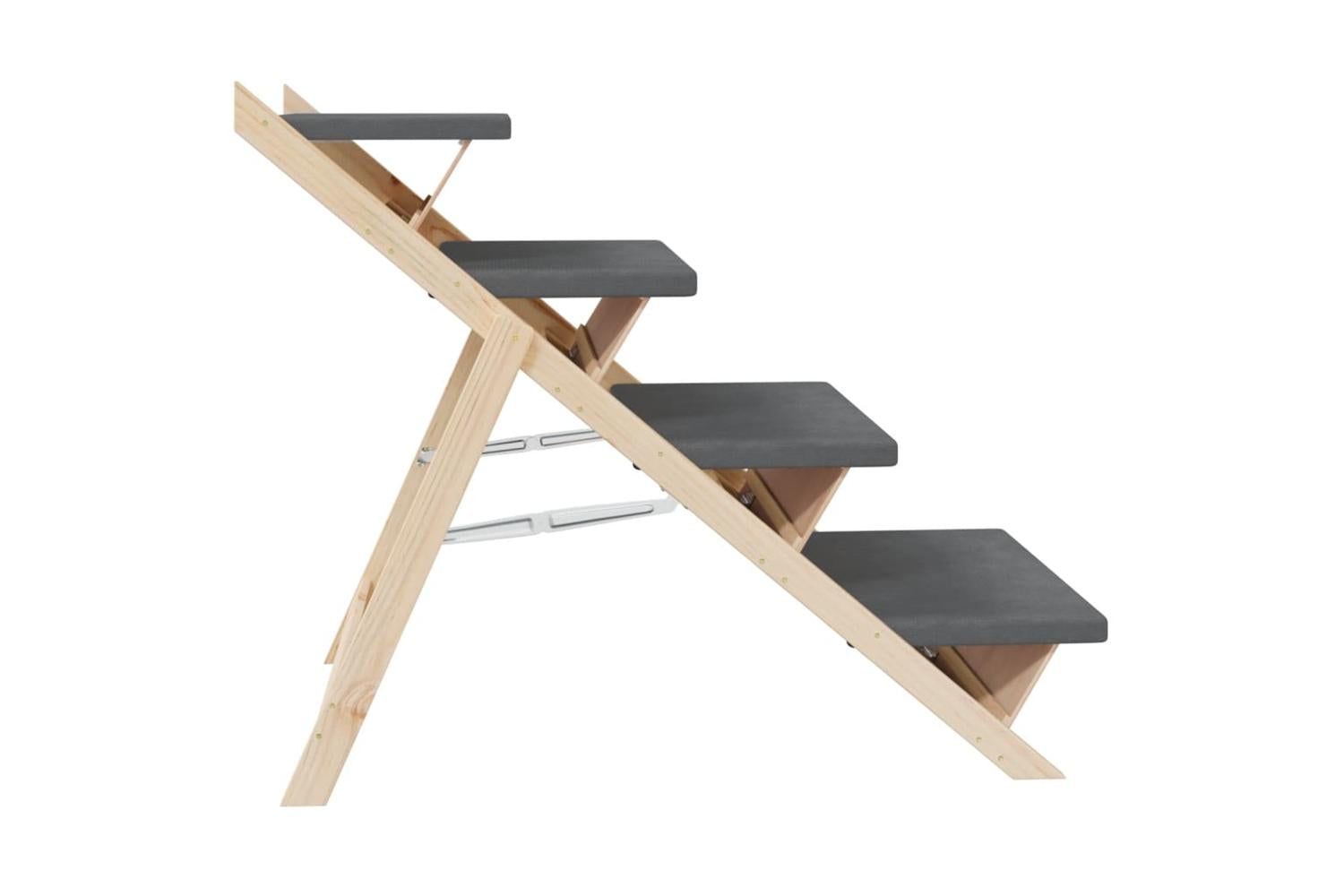 Vidaxl Dog Stair Grey 105x47 Cm Solid Wood Fir-6