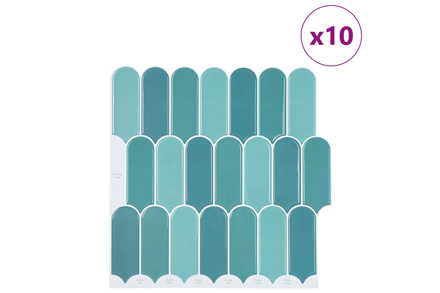 Vidaxl Feather Tile 10 Pcs Blue 30 X 30 Cm Polyurethane And Pet-2