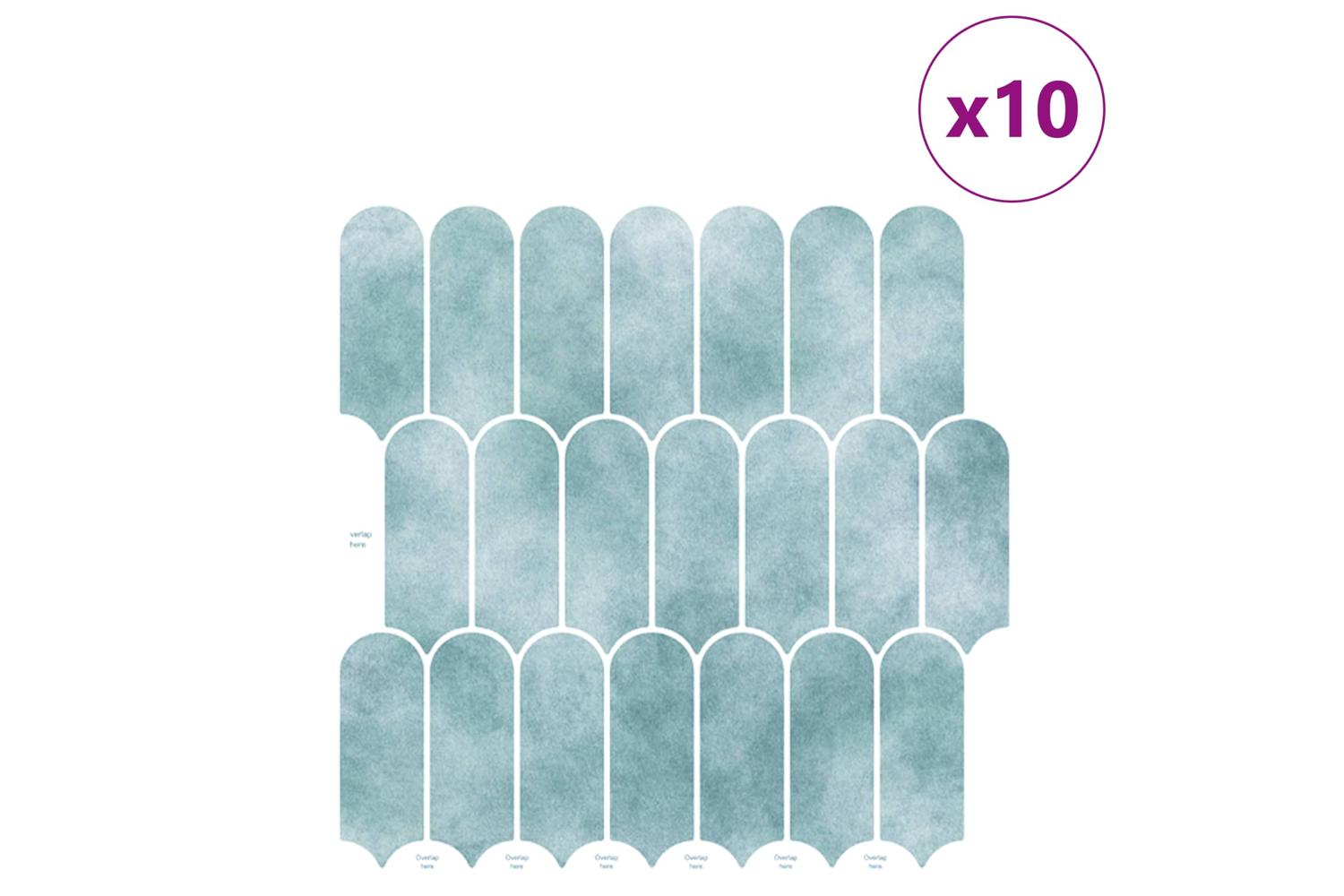 Vidaxl Feather Tile 10 Pcs Green 30 X 30 Cm Polyurethane And Pet-2