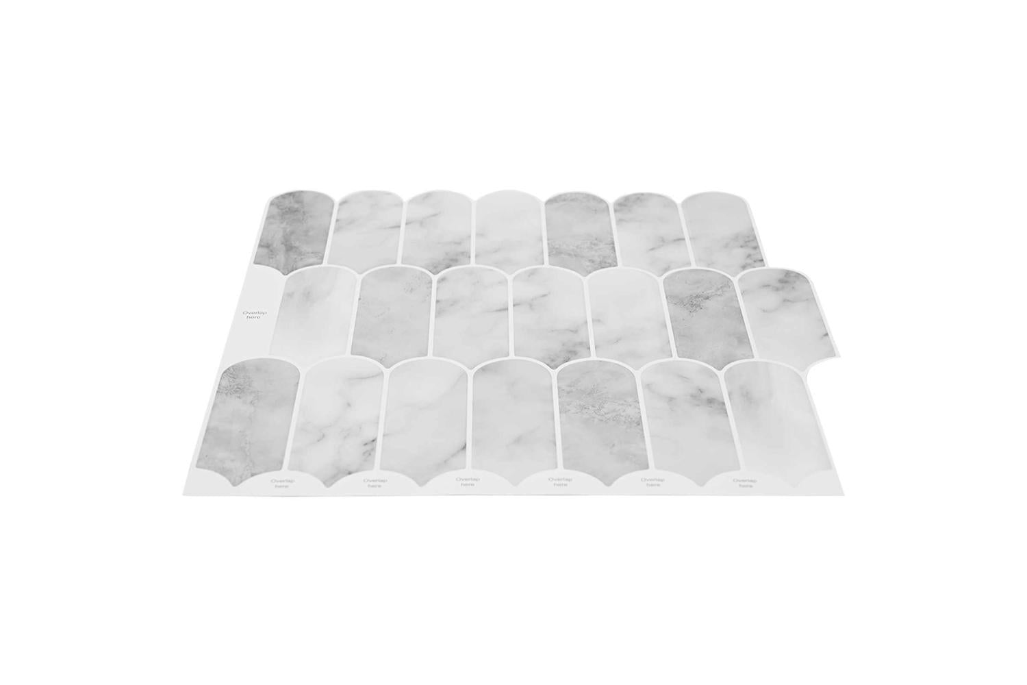 Vidaxl Feather Tile 10 Pcs Grey Marble 30 X 30 Cm Polyurethane And Pet-3