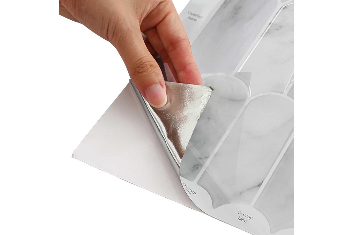 Vidaxl Feather Tile 10 Pcs Grey Marble 30 X 30 Cm Polyurethane And Pet-6