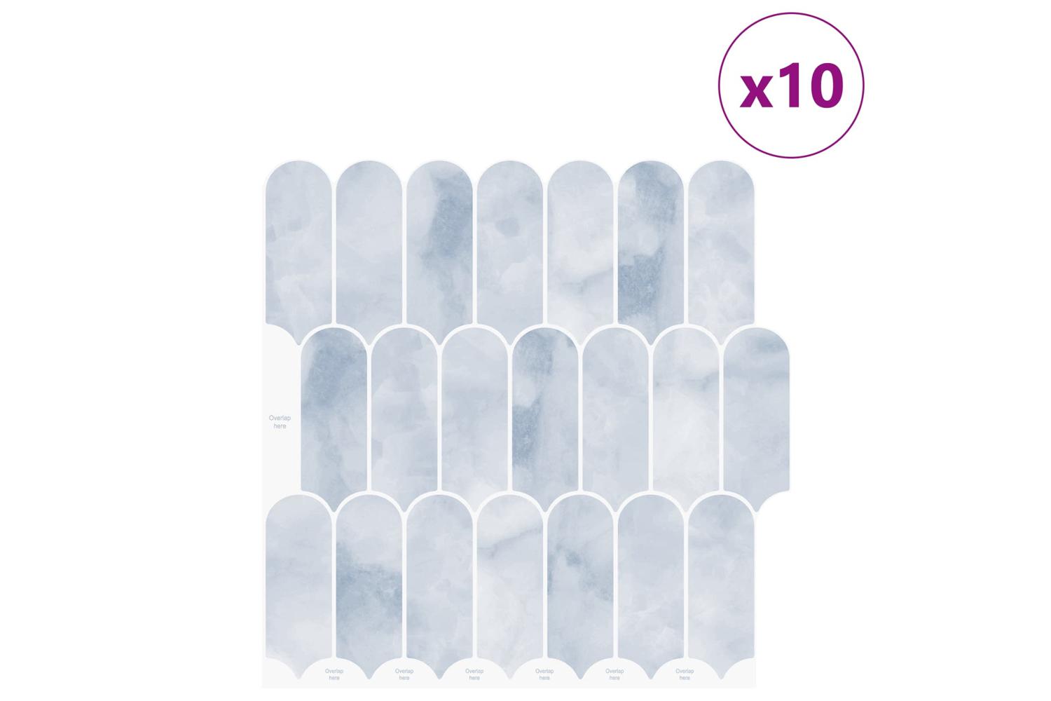 Vidaxl Feather Tile 10 Pcs Light Blue 30 X 30 Cm Polyurethane And Pet-2
