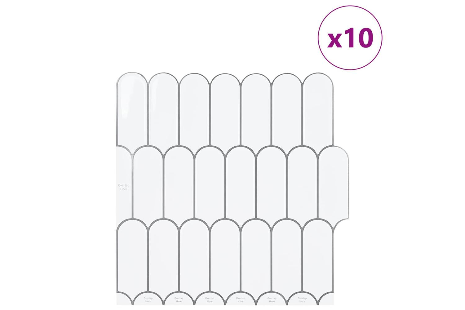 Vidaxl Feather Tile 10 Pcs White Grey 30 X 30 Cm Polyurethane And Pet-2