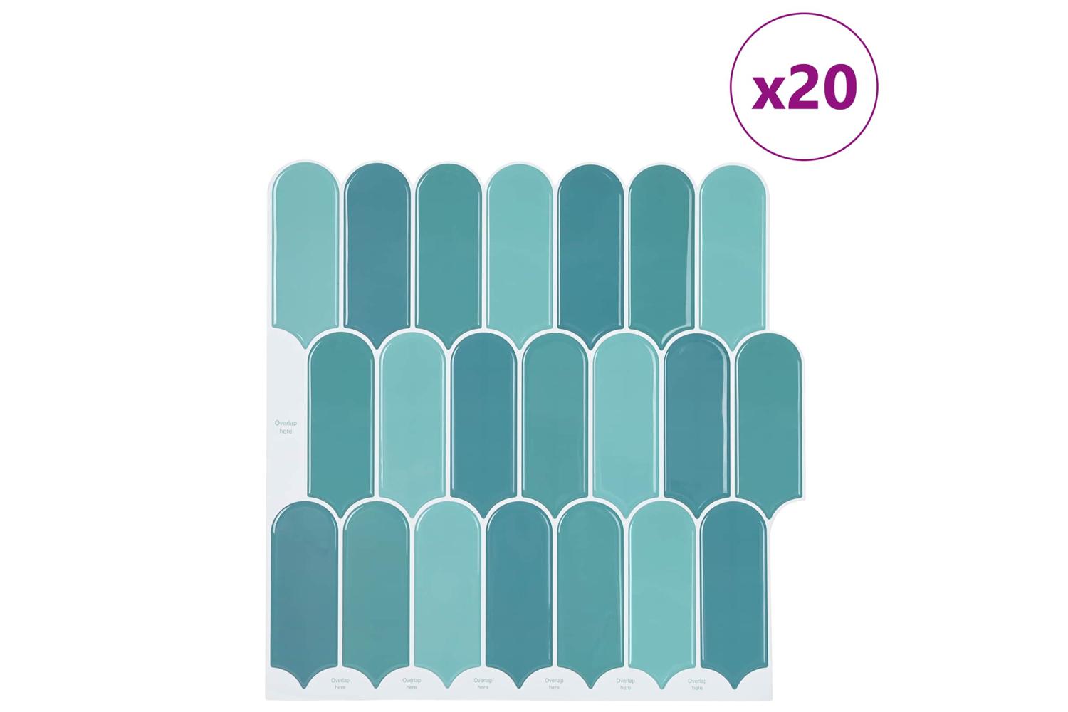 Vidaxl Feather Tile 20 Pcs Blue 30 X 30 Cm Polyurethane And Pet-2