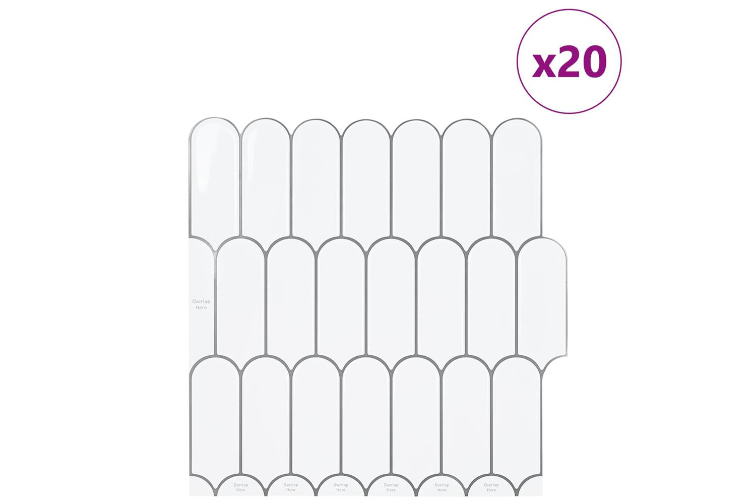 Vidaxl Feather Tile 20 Pcs White Grey 30 X 30 Cm Polyurethane And Pet-2