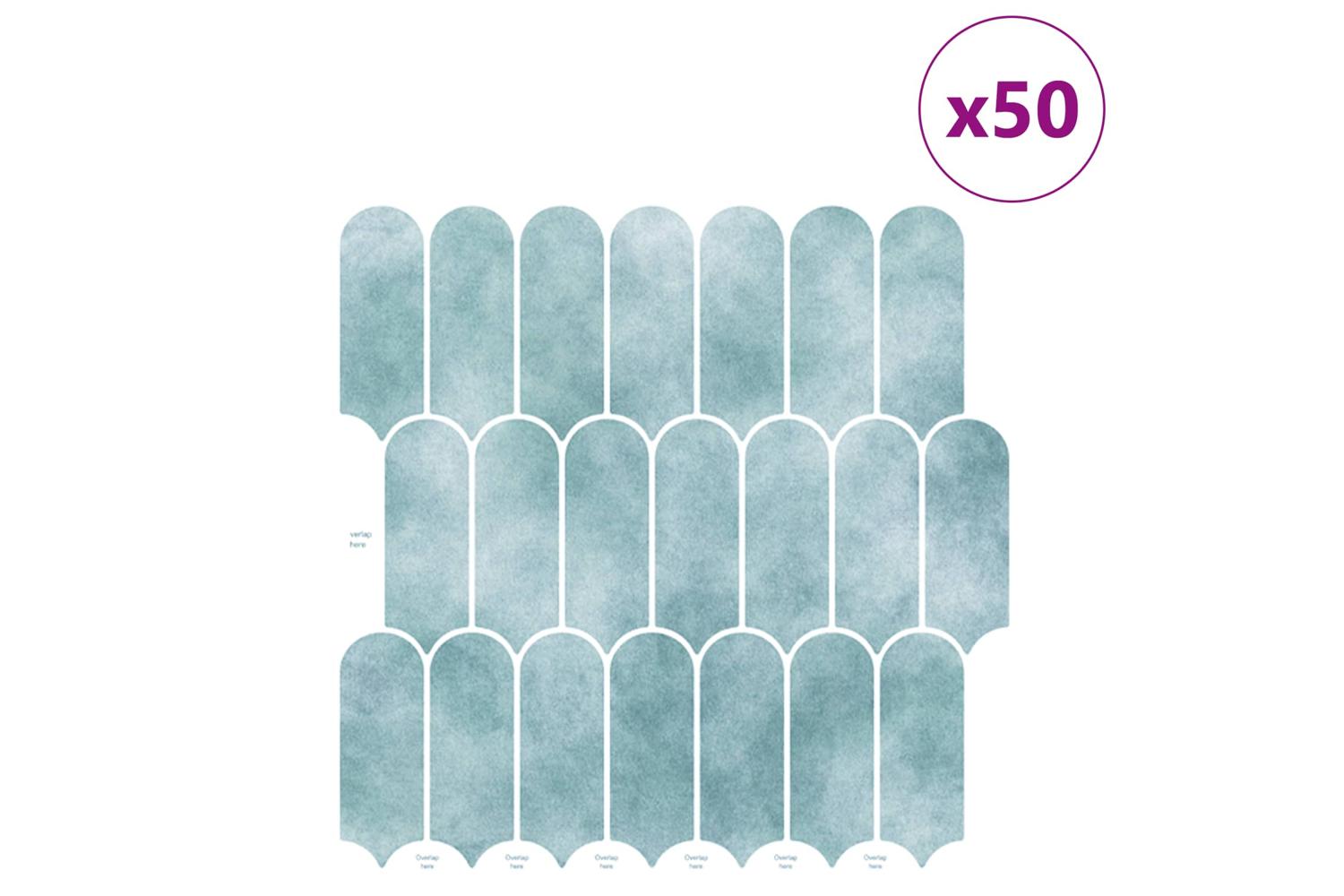 Vidaxl Feather Tile 50 Pcs Green 30 X 30 Cm Polyurethane And Pet-2
