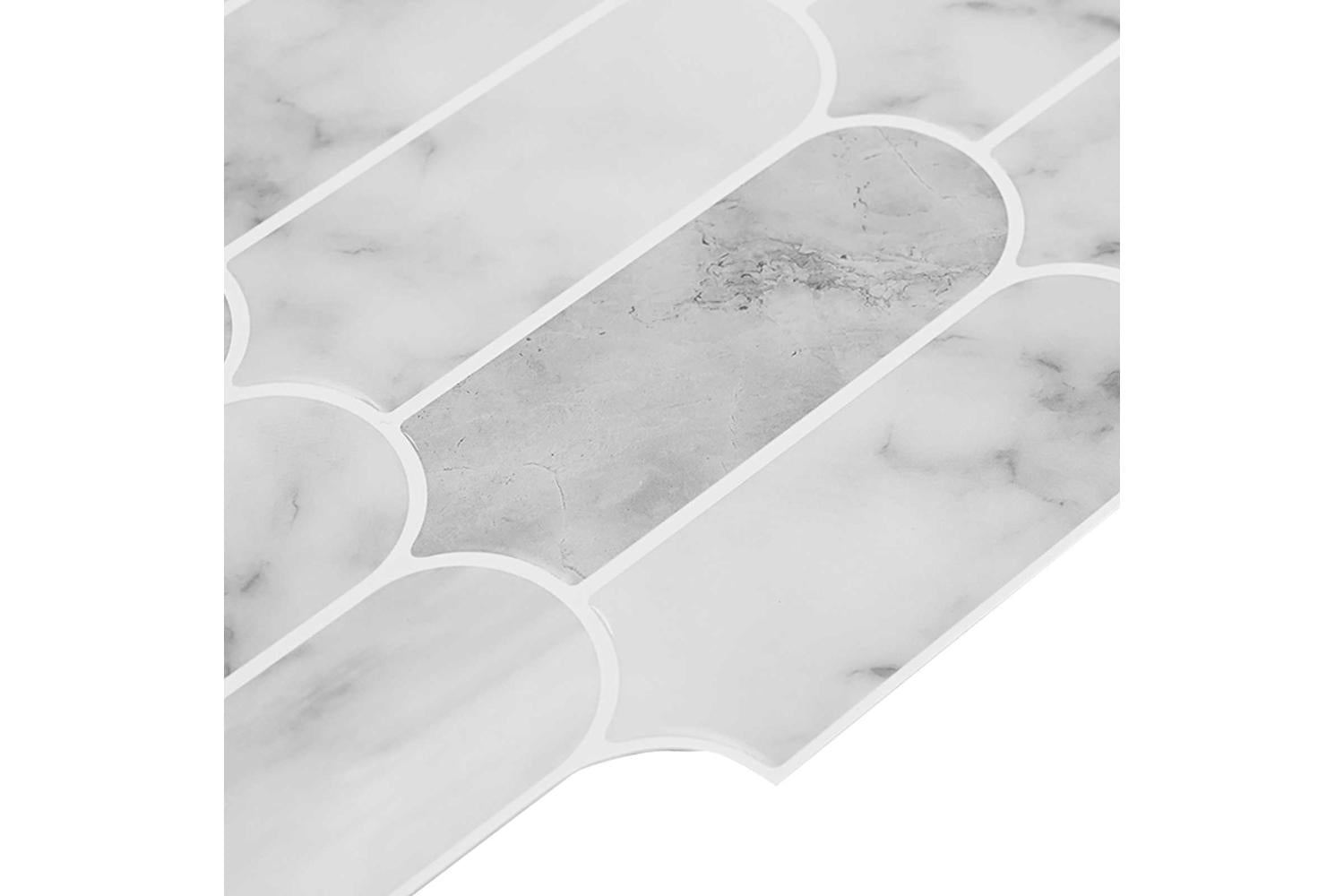 Vidaxl Feather Tile 50 Pcs Grey Marble 30 X 30 Cm Polyurethane And Pet-4