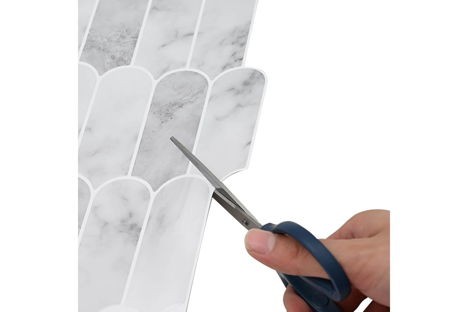 Vidaxl Feather Tile 50 Pcs Grey Marble 30 X 30 Cm Polyurethane And Pet-5