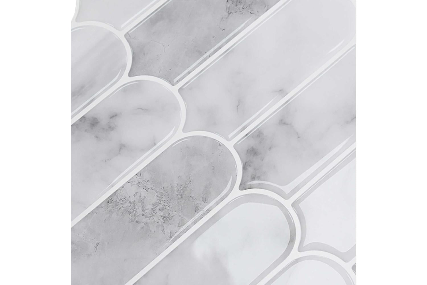 Vidaxl Feather Tile 50 Pcs Grey Marble 30 X 30 Cm Polyurethane And Pet-9