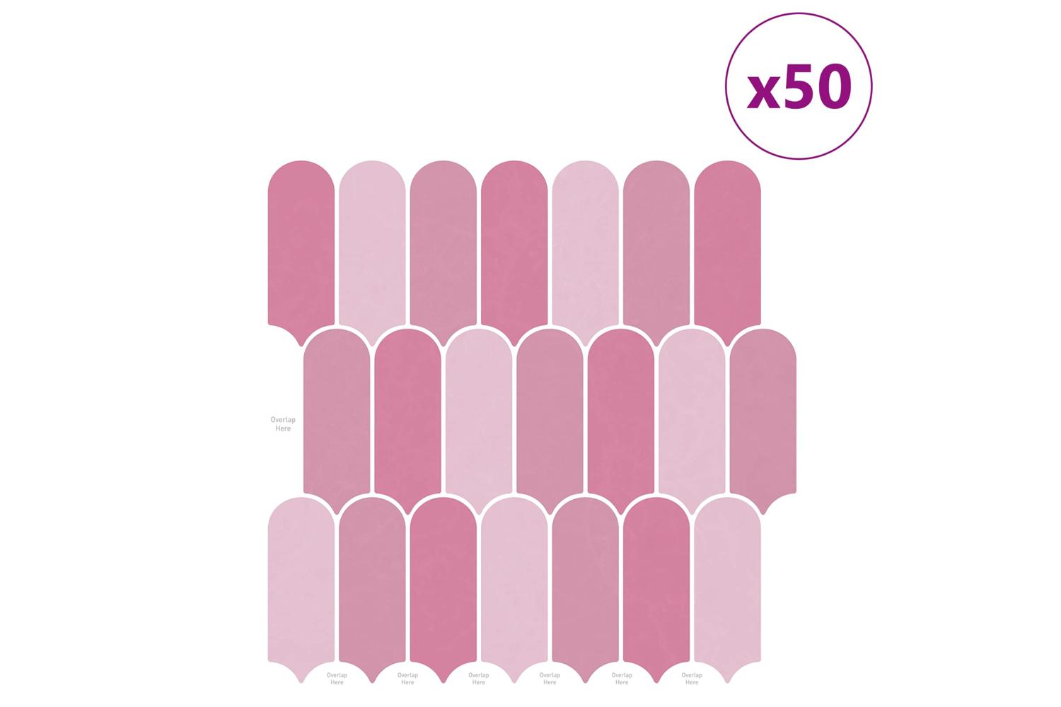 Vidaxl Feather Tile 50 Pcs Pink 30 X 30 Cm Polyurethane And Pet-2