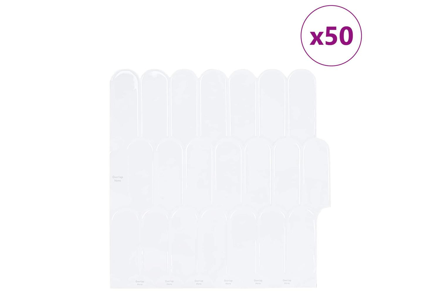 Vidaxl Feather Tile 50 Pcs White 30 X 30 Cm Polyurethane And Pet-2