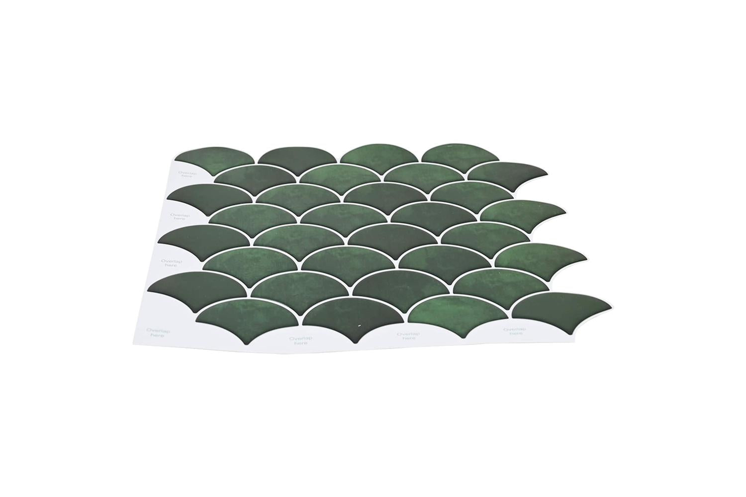 Vidaxl Fish Scale Tile 10 Pcs Dark Green 30 X 30 Cm-3