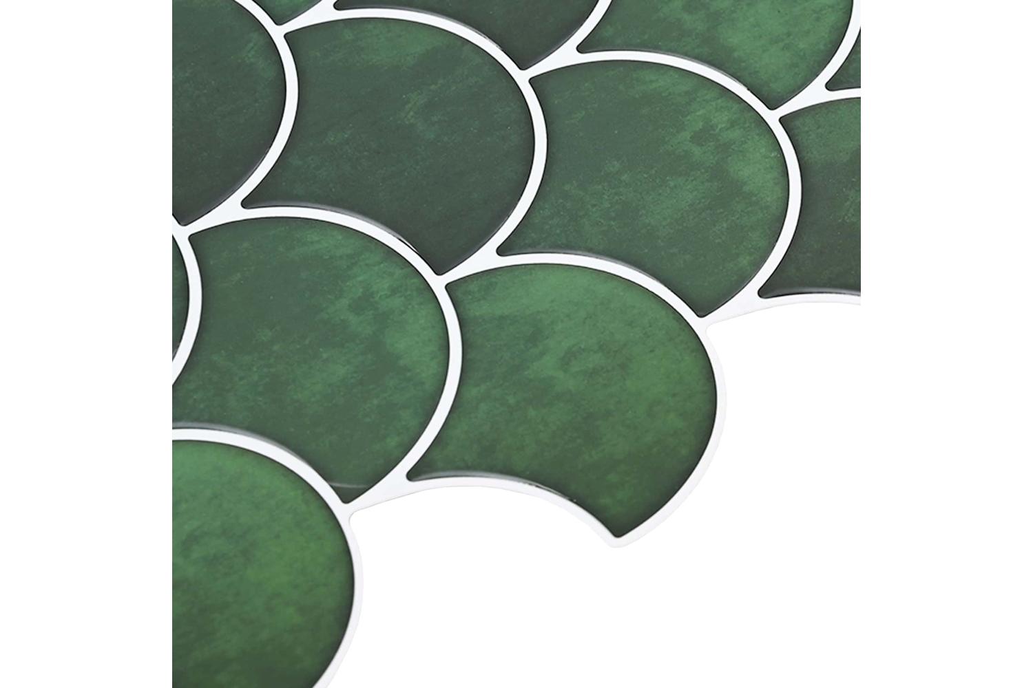 Vidaxl Fish Scale Tile 10 Pcs Dark Green 30 X 30 Cm-4