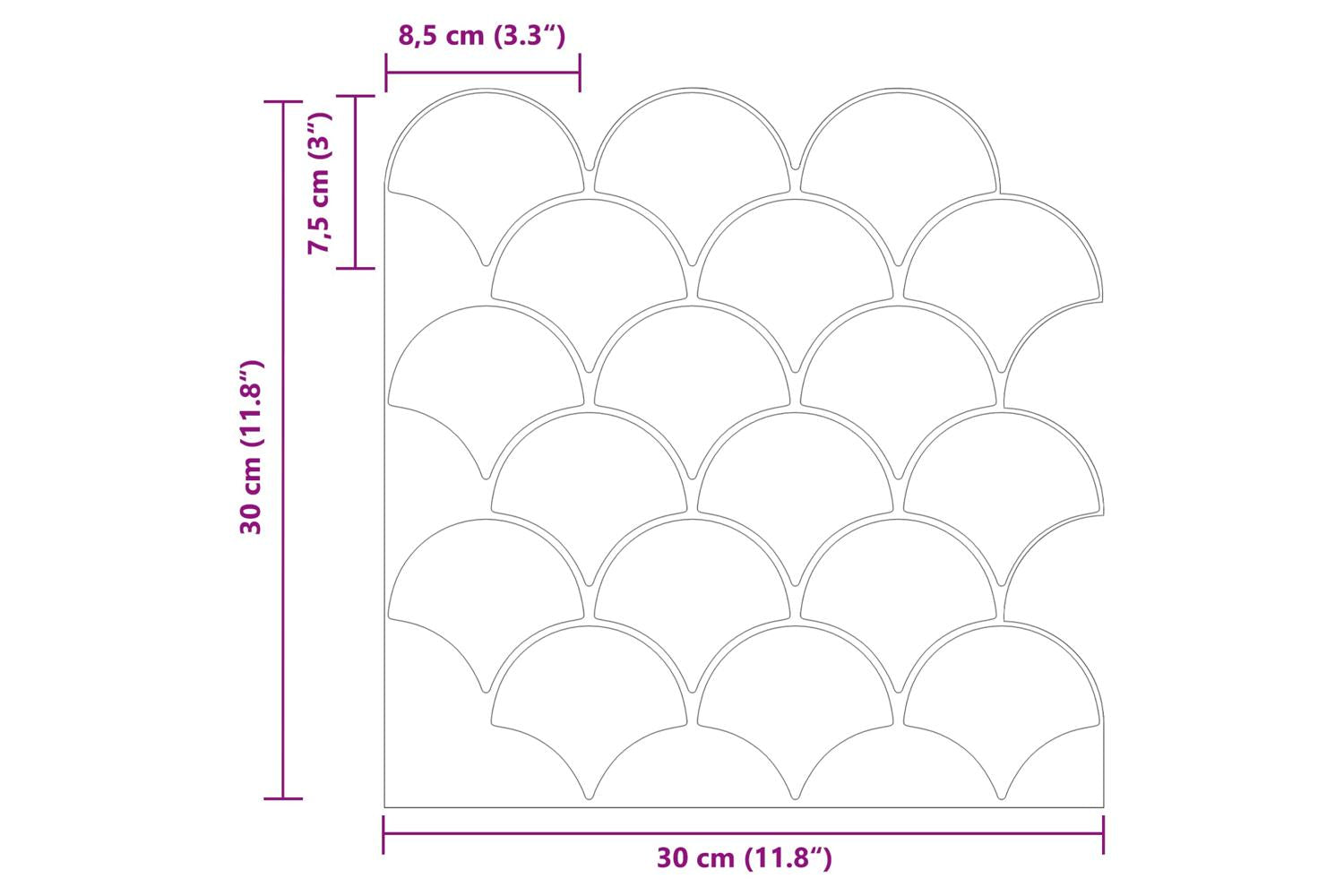 Vidaxl Fish Scale Tile 10 Pcs Light Pink 30 X 30 Cm-10