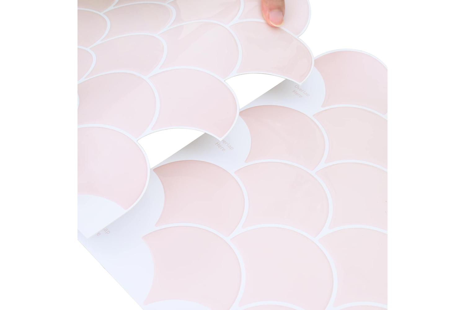 Vidaxl Fish Scale Tile 20 Pcs Light Pink 30 X 30 Cm-7