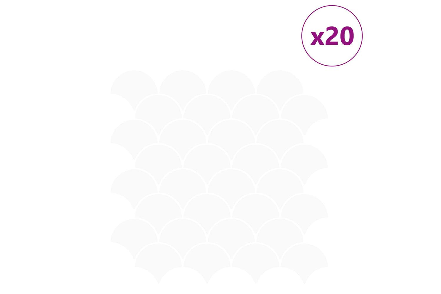 Vidaxl Fish Scale Tile 20 Pcs White 30 X 30 Cm Polyurethane And Pet-2