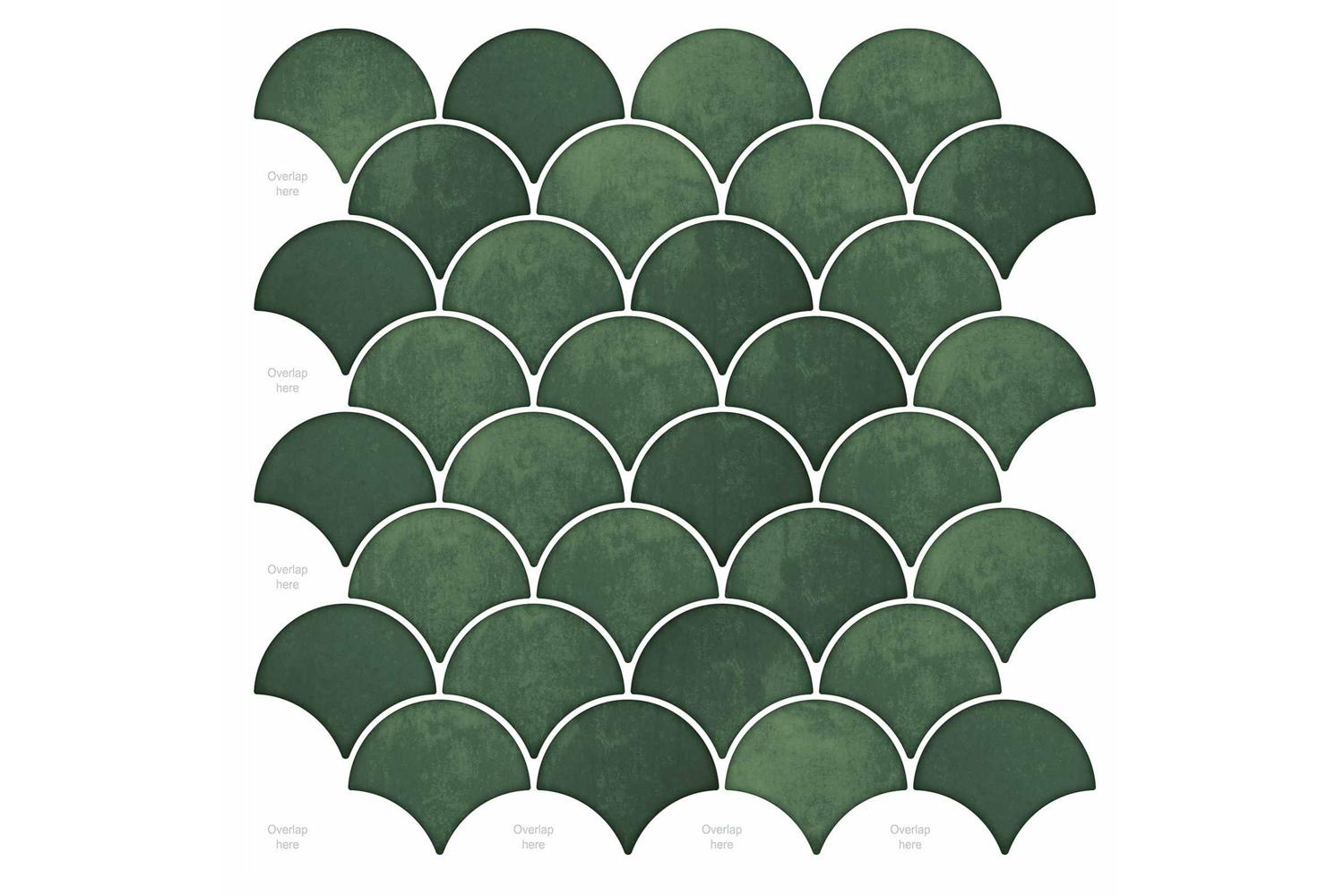 Vidaxl Fish Scale Tile 50 Pcs Dark Green 30 X 30 Cm