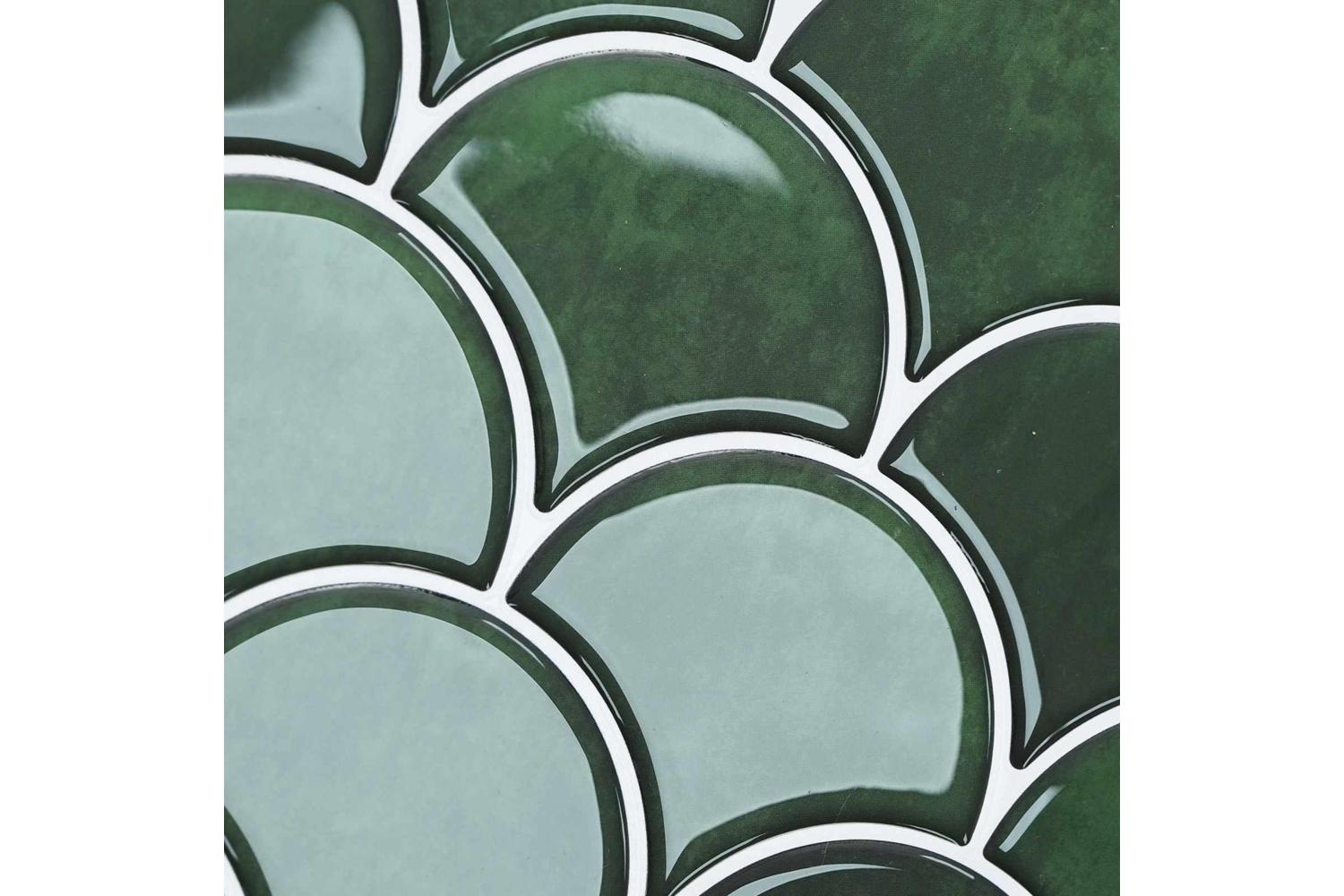 Vidaxl Fish Scale Tile 50 Pcs Dark Green 30 X 30 Cm-9