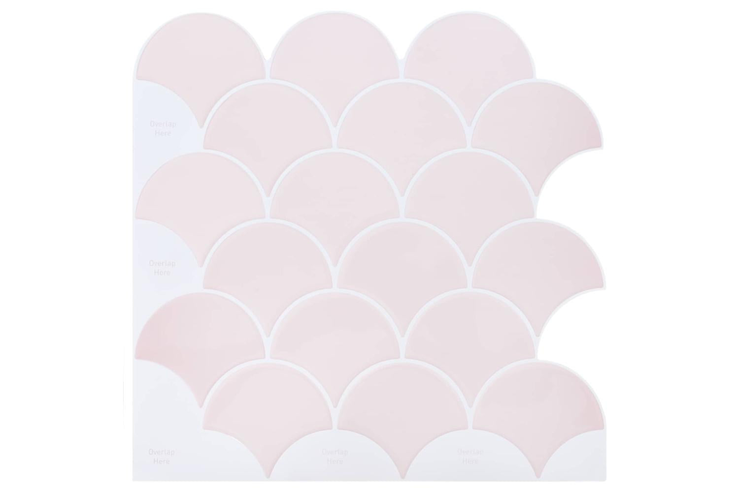 Vidaxl Fish Scale Tile 50 Pcs Light Pink 30 X 30 Cm