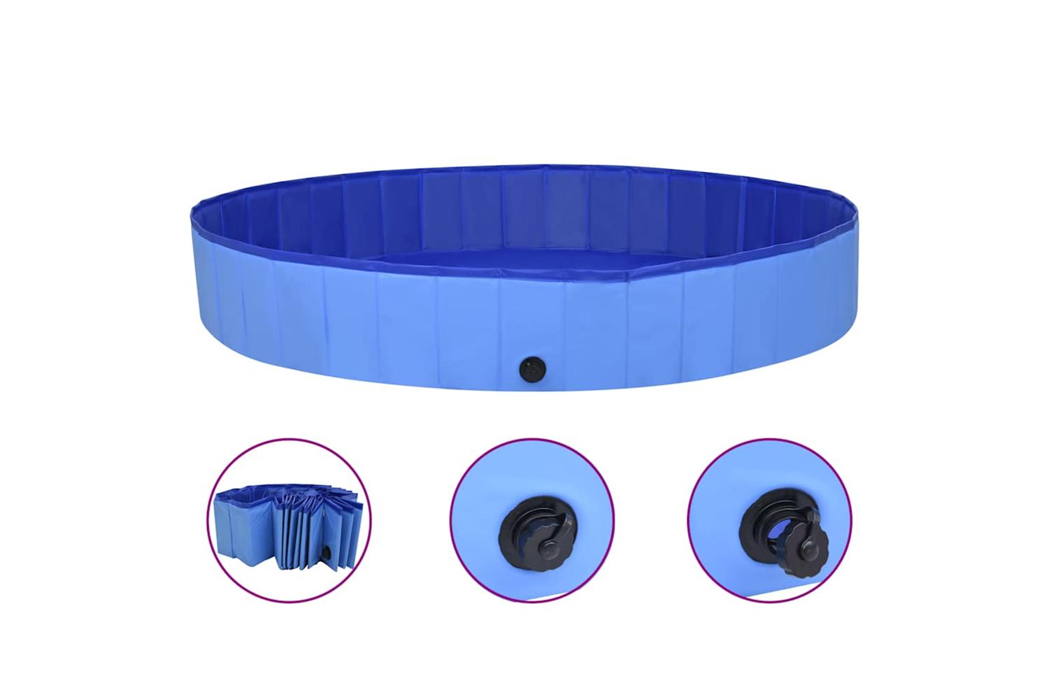Vidaxl Foldable Dog Swimming Pool Blue 200x30 Cm Pvc