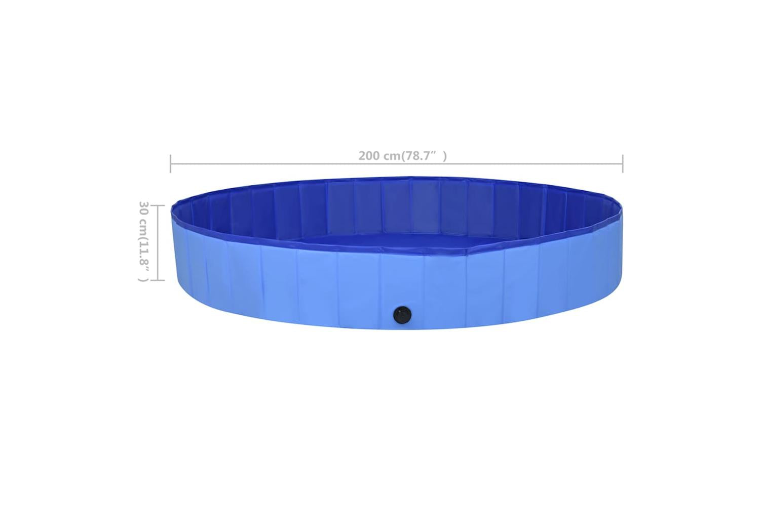 Vidaxl Foldable Dog Swimming Pool Blue 200x30 Cm Pvc-9