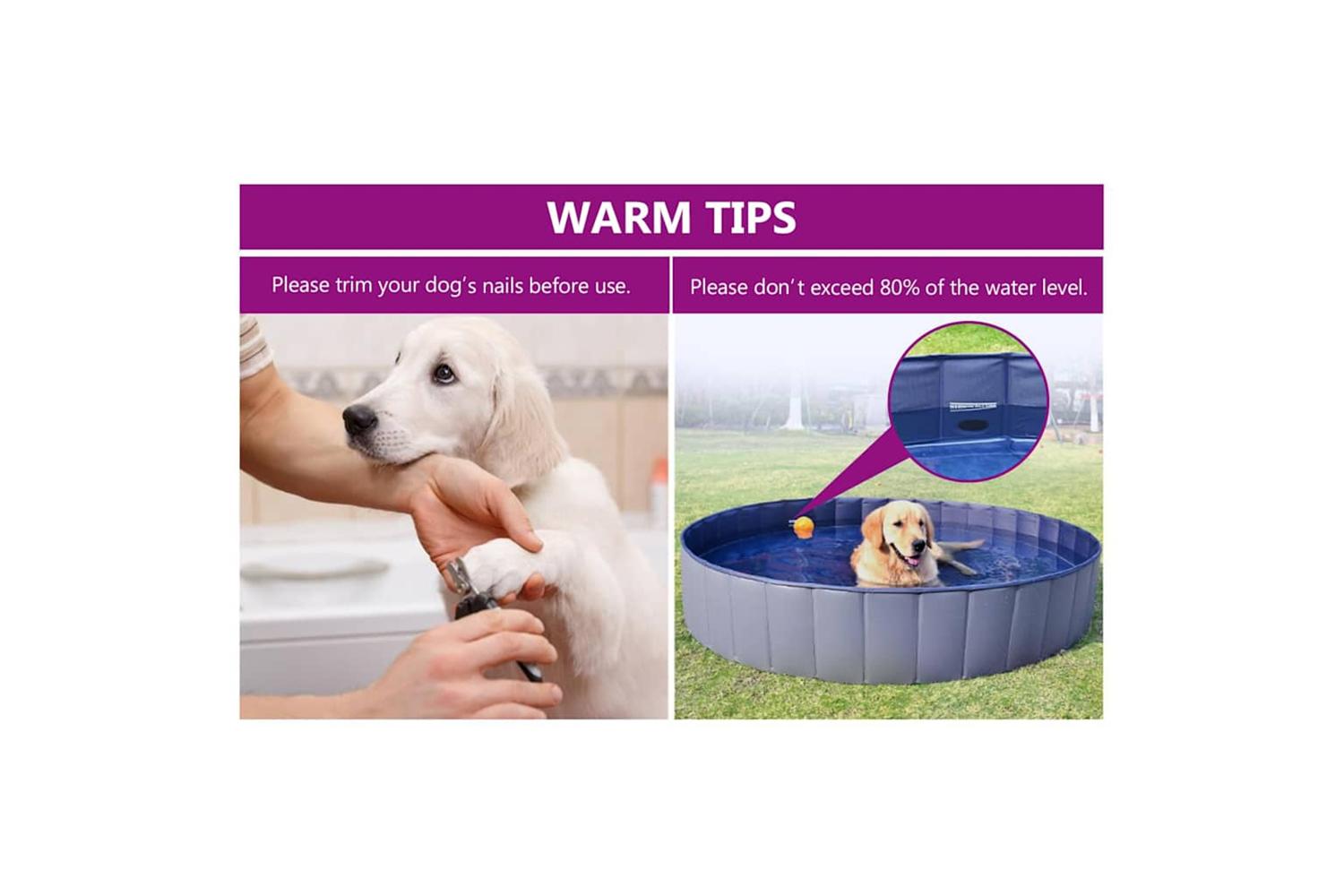 Vidaxl Foldable Dog Swimming Pool Blue 200x30 Cm Pvc-10