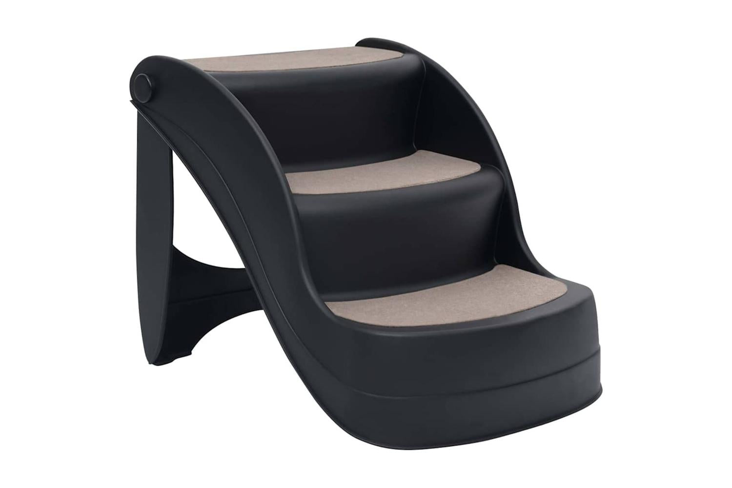Vidaxl Folding 3-step Dog Stairs Black