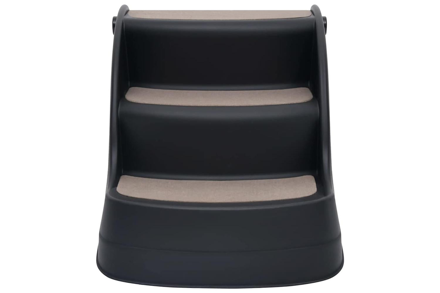 Vidaxl Folding 3-step Dog Stairs Black-3