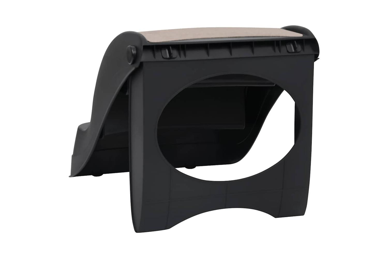 Vidaxl Folding 3-step Dog Stairs Black-5