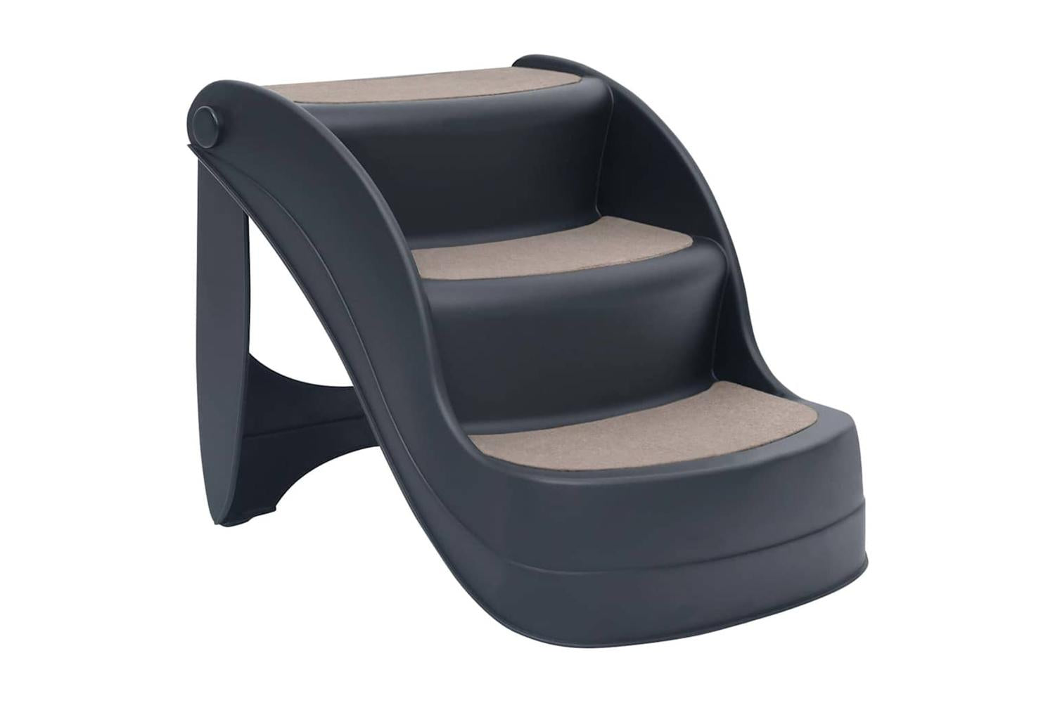 Vidaxl Folding 3-step Dog Stairs Dark Grey